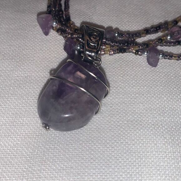 Amethyst Multi Strand Beaded Necklace - Picture 12 of 14